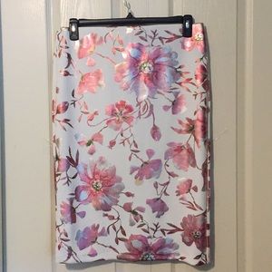 ECI metallic pink floral pencil skit